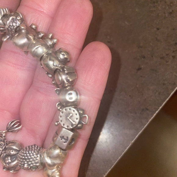 Silver fully loaded Pandora charm bracelet size 7.75 inches - Picture 10 of 11